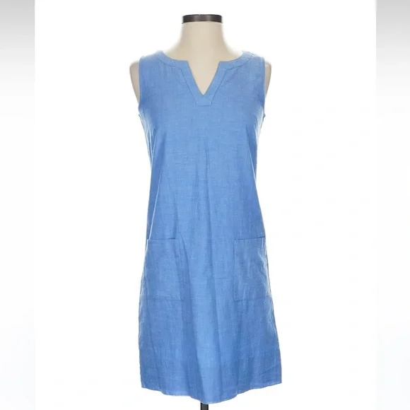Boden blue shift mini dress 100% cotton size 2R - Picture 1 of 2